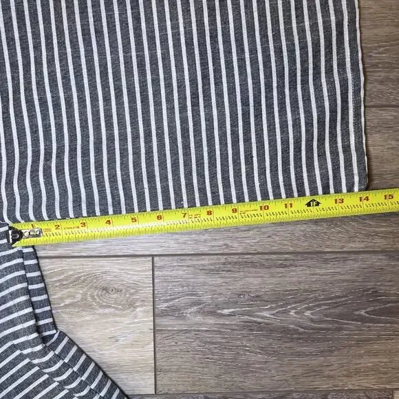 Mokingtop crop jumpsuit lightweight cotton black white stripes womens sz M - Picture 16 of 16